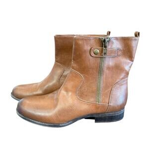 Naturalizer Boots Jacklyn Size 9.5 Tan Zip Ankle